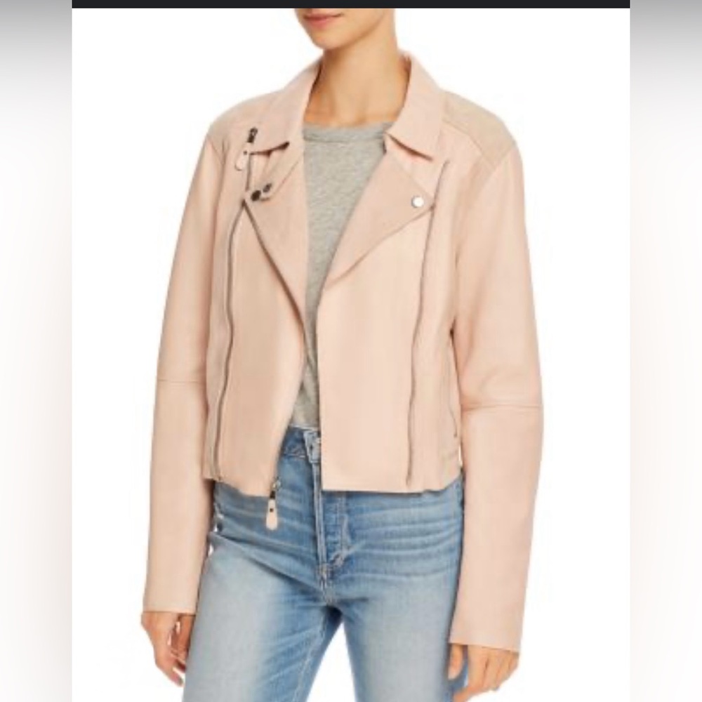 PAIGE Blush Leather and Suede Jacket Size Medium